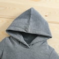 thumbnail image 6 of Scyoekwg Girls Clothes Infant Newborn Toddler Girls Baby Boys Sports Sets Fashion Cute Solid Color Long Sleeve Hooded Romper Drawstring Pants Suit Gray0 Months, 6 of 8