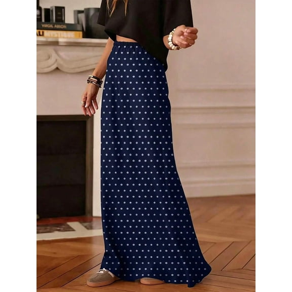 Women's Polka Dot A Line Maxi Skirt Casual Long Skirt Fashion Daily Wear Spring Summer Outfit