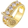 thumbnail image 1 of Bague Simple Rétro Incrustée de Strass Multicolore Bijoux pour Dames, 1 of 1