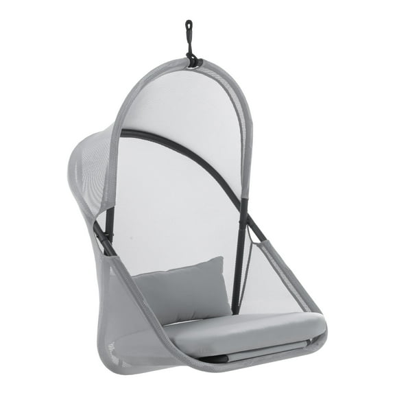 Furniture of America Sway UV-Resistant Foldable Patio Swing Chair with Cushions, Light Gray