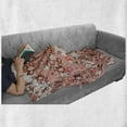 thumbnail image 6 of Japanese Soft Flannel Fleece Throw Blanket, Sakura Cherry Blossom Flowers Eastern Spring Flourishing Season, Cozy Plush for Indoor and Outdoor Use, 70" x 90", Coral Burgundy and White, by Ambesonne, 6 of 6
