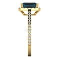 thumbnail image 3 of 1.86 ct Emerald Cut Natural London Blue Topaz Solitaire with Simulated Diamond Accents 18K Yellow Gold Womens Engagement Ring, 3 of 5