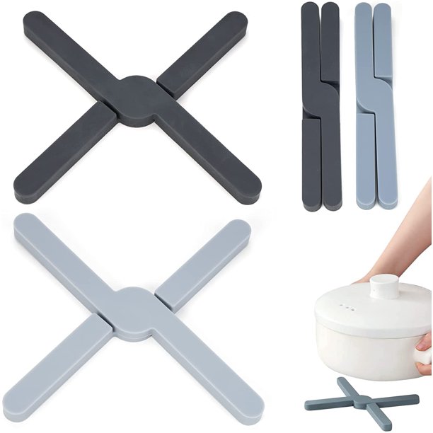 Trípode de silicona plegable grueso antideslizante, almohadilla plegable resistente al calor, agarradera de silicona ecológica, almohadilla térmica con diseño de cruz plegable que ahorra