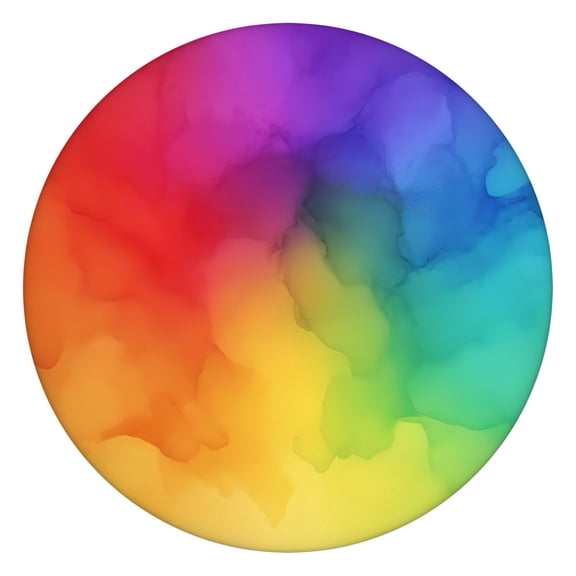 Rainbow Tie Dye Ink Pattern Round Fitted Tablecloth with Elastic Edge,Dining Table Cover Waterproof,Outdoor Round Tablecloth for Camping,Dining,Indoor and Outdoor