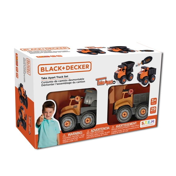 Kit 2 Camiones Y Destornillador Black+decker Take Apart Dot
