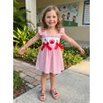 thumbnail image 6 of Cenuakty Toddler Baby Girls Plaid Dress Summer Fashion Back to School Bus Embroidery Flying Sleeve A Line Dress, 6 of 9