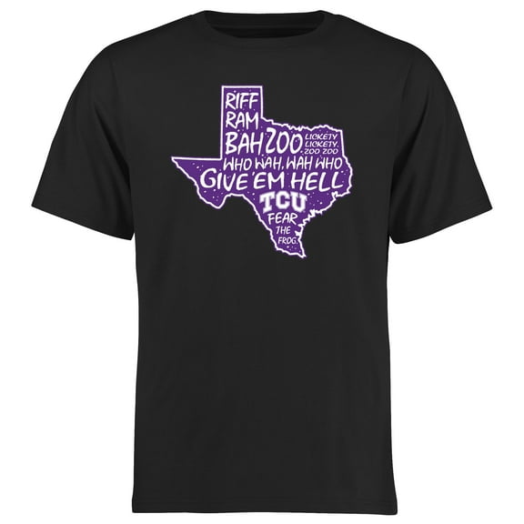 Men's Black TCU Horned Frogs Who Wah T-Shirt