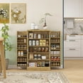 thumbnail image 2 of HOMCOM 41" Rattan Kitchen Pantry Storage Cabinet with Spice Racks Natural, 2 of 10