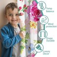 thumbnail image 3 of Blackout Kids Curtains,Pioneer Flower Floral Print Pattern Childrens Insulated Curtains Set Of 2,Bedroom Essentials,Toddler Room Decor 52"x84", 3 of 5