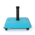thumbnail image 2 of Larry Outdoor Concrete Square 80lb Umbrella Base with Steel Umbrella Holder, Teal, 2 of 7