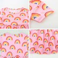 thumbnail image 5 of HUITKMM Girls Dresses Toddler Girls' Rainbow Cartoon Print Dress Summer Short Sleeve A Line Dress for Kids, 5 of 8