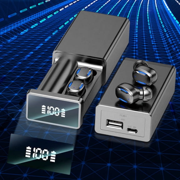 Touch Control Bluetooth Earphones - 8D HiFi Stereo Wireless Earbuds, Sports Headphones with Mic, 2200mAh Charging Cases