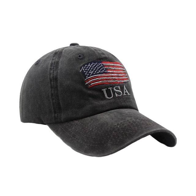Lttoisl Vintage American Flag Patch Baseball Hats for Men, Breathable Mesh Classic Baseball Caps, Adjustable Cotton Running Ball Hats, US Patriot Design, Outdoor Sun Protection, One Size