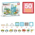 thumbnail image 6 of PicassoTiles Magnetic Tiles for Kids 3 and up – 50PCS Metro City Theme STEM Construction Building Blocks Toy with Vehicles and Action Figures, 6 of 15