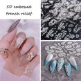 thumbnail image 4 of French Nail Art Sticker Decals 5D Embossed French Pattern Roses White Nail Art Accessories Self-Adhesive Nail Art Supplies Decoration Retro Classic Ac, 4 of 4