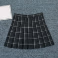 thumbnail image 2 of Plaid Skirt for Women Spring Fall Casual Pleated Skirt A Line Mini Tartan Skirt Party Dance Relaxed Fit Black L, 2 of 8