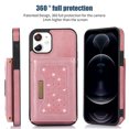 thumbnail image 2 of Nalacover Wallet Crossbody for iPhone 11 Phone Case with Lanyard Strap Credit Card Holder 6.1", PU Leather Protective Handbag Purse Kickstand Bling Diamond Cover Women Girl, Pink, 2 of 10