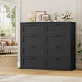 thumbnail image 3 of Homfa Horizontal 8 Drawer Dresser, Wood Storage Cabinet Double Dresser for Bedroom Living Room, Black, 3 of 7