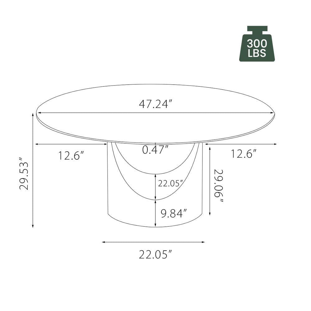 POVISON-Hobart - Round Matte Sintered Stone Dining Table