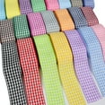 thumbnail image 2 of 5 Yards Gingham Ribbon Plaid Ribbon for Gift Wrapping Party Wedding Christmas Decoration, 2 of 4