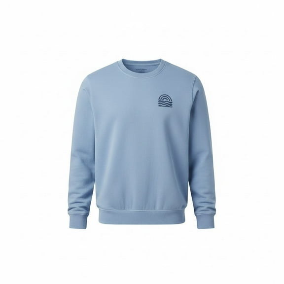 Men's French Terry Crew Neck Pullover Sweatshirt - Rig Blue M