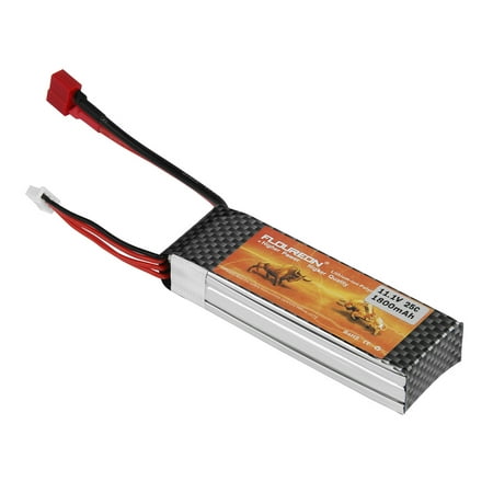 Floureon 3S1P 11.1V 1800mAh 25C with T Plug LiPo Battery for RC Evader BX Car, RC Truck, RC Truggy RC Airplane UAV Drone (Best Way To Store Rc Lipo Batteries)