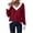 Red, variant on Sexlip Womens Contrast Trim Sweater V Neck Design Warm Fabric Relaxed Silhouette for Fall Outings Black XL