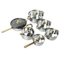 thumbnail image 2 of Casseroles de Cuisine, Casseroles de Cuisine Poignée Dorée 12 Pcs pour la Cuisson, 2 of 8