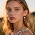 thumbnail image 2 of Solid 925 Sterling Silver Hawaiian Flower Drop Earrings Plumeria for Women Teens CZ Flower Dangle Earrings Hooks for Spring, 2 of 12