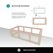 Fine Fixtures Drop In White Soaking small Bathtub, Fiberglass Acrylic Material, 60L x 30W x 19H - Brass Trip Lever Included