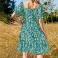 thumbnail image 4 of White Berries Floral with Turquoise and Blue Sleeveless Dress dresses for womens women party dresses, 4 of 7