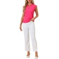 thumbnail image 2 of INSPIRAR CHIC Blusa básica sin mangas de cuello en V para mujer S Rosa intenso, 2 of 6