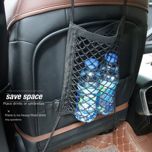 Bolsa de almacenamiento para el asiento interior del automóvil, bolsillo de red central, bolsa de almacenamiento de aislamiento elástico para el automóvil, pantalla anti-niños para el