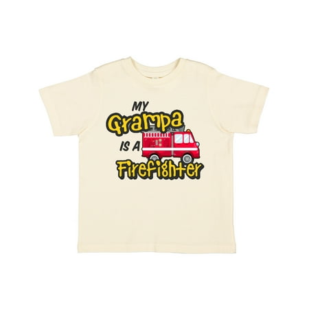 

Inktastic My Grampa is a Firefighter with Fire Truck Gift Toddler Boy or Toddler Girl T-Shirt