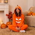 thumbnail image 5 of AHMOMEI Halloween Pumpkin Onesie Pajamas Adult Oversized Funny Wearable Plush Pajamas with Hood Soft Orange Jumpsuit XXXL, 5 of 5