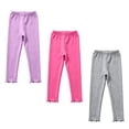 thumbnail image 5 of Hellosay Baby 3 Pack Leggings Cotton Elastic Waist Ruffle Hem Strecth Comfortable Solid Casual Dance Pants Size 1-9, 5 of 9