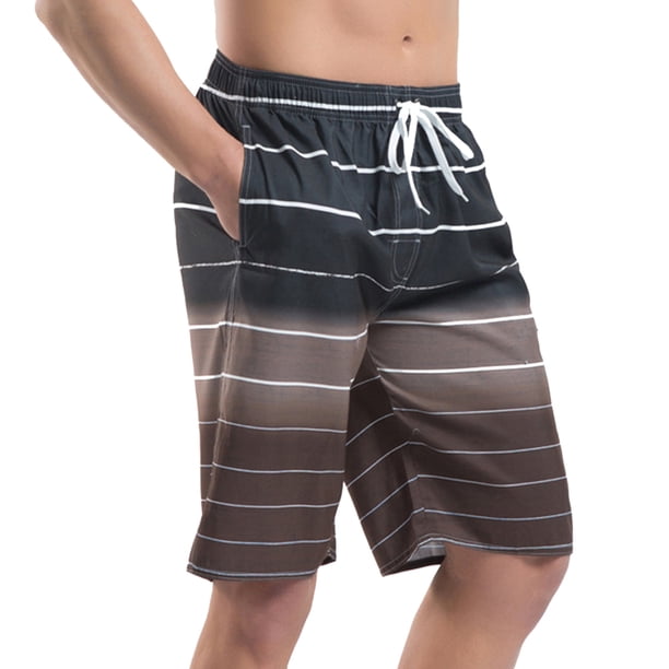 Pantalones de playa para hombre, pantalones cortos sueltos de verano de secado rápido, pantalones de surf, pantalones cortos a rayas para hombre