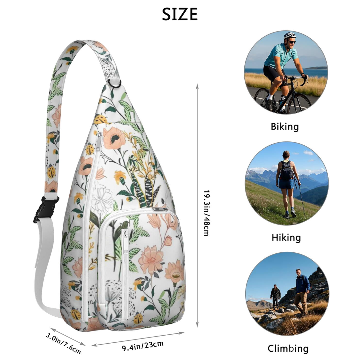 Tear - resistant Floral Sling Bag with Comfortable Strap for Women