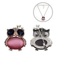 thumbnail image 1 of Brooch Pin Stylish Fashion Dual-Purpose Rhinestone Owl Shape Pendant Necklace Lapel Pin Animal Brooch with Chain, 1 of 10