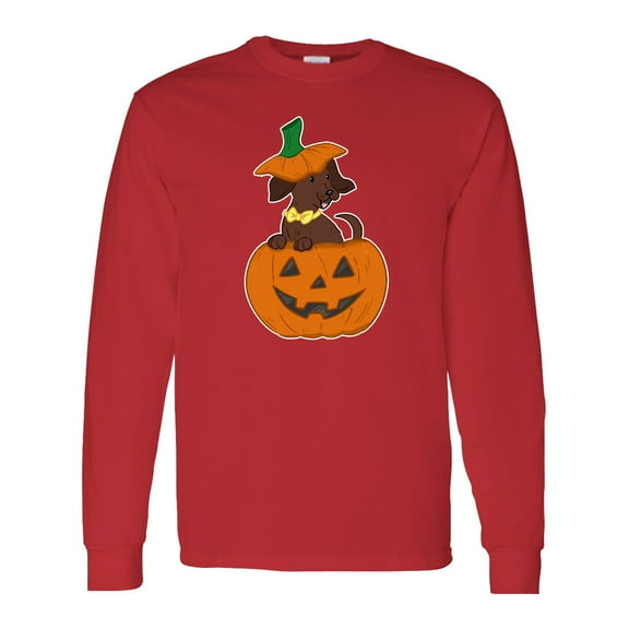 Inktastic Halloween Dachshund in Pumpkin Long Sleeve T-Shirt