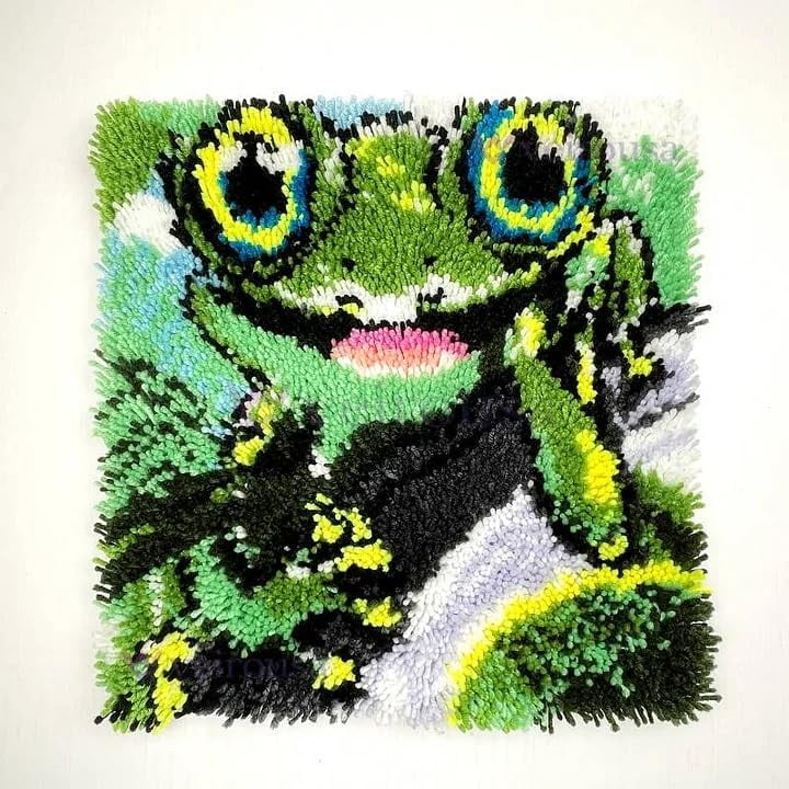 ShowNiceArt Latch Hook Kits for Adults, Cross-Stitch Cushion Cover for Home Sofa Decoration 17x17in