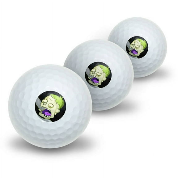 Zombie Guy Black Novelty Golf Balls, 3pk
