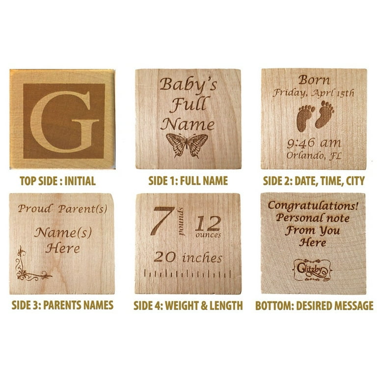 Personalised Wooden Baby Blocks - Original