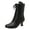 Black, variant on Women's Victorian Ankle Boots Fashion Kitten Heel Mid Calf 70S Combat Boots Lace Up Round Toe Vintage Dress Shoes Black Size 7.5