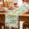 thumbnail image 5 of Summer Lemon Table Runner 108 Inches, Tropical Botanical Leaves Light Blue Bed Runner Dresser Scarves Tabletop for Indoor Outdoor Parties/Ceremony/Banquet, 13"x 108", 5 of 9