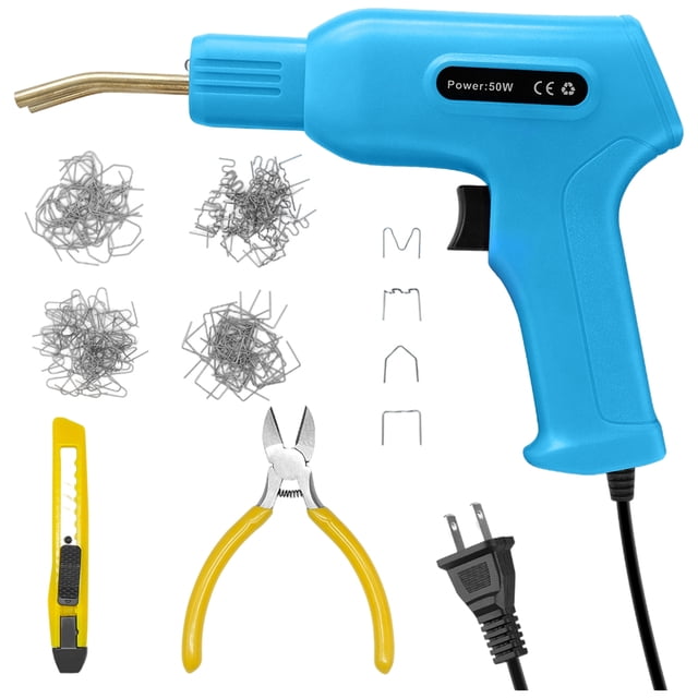 Kit De Soldadores De Plásticos Para 4 Tipos De Grapas Para Reparación De Parachoques De Coche Azul SM SunniMix maquina de soldar