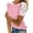 Pink, variant on Aofany Women Casual Short Sleeve T-Shirt Round Neck Lace Stripe Tunic Blouse Loose Elegant Pullover Tops