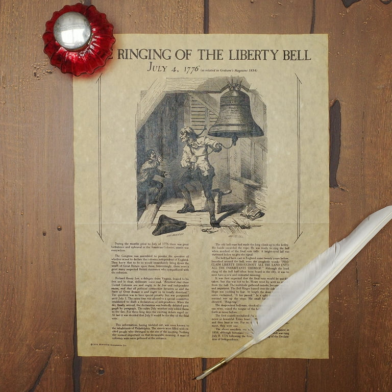 Liberty Bell Ringing Parchment Paper Poster US History 1776 Home Decor Wall Art Liberty Bell Ringing Parchment Paper Poster US History 1776 Home Decor Wall Art