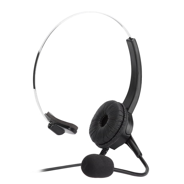 Microphone Casque de Centre d'Appels avec Microphone Mains Libres Réduction de Bruit Oreillette Monaurale avec Interface 3.5mm pour Téléphone de Bureau