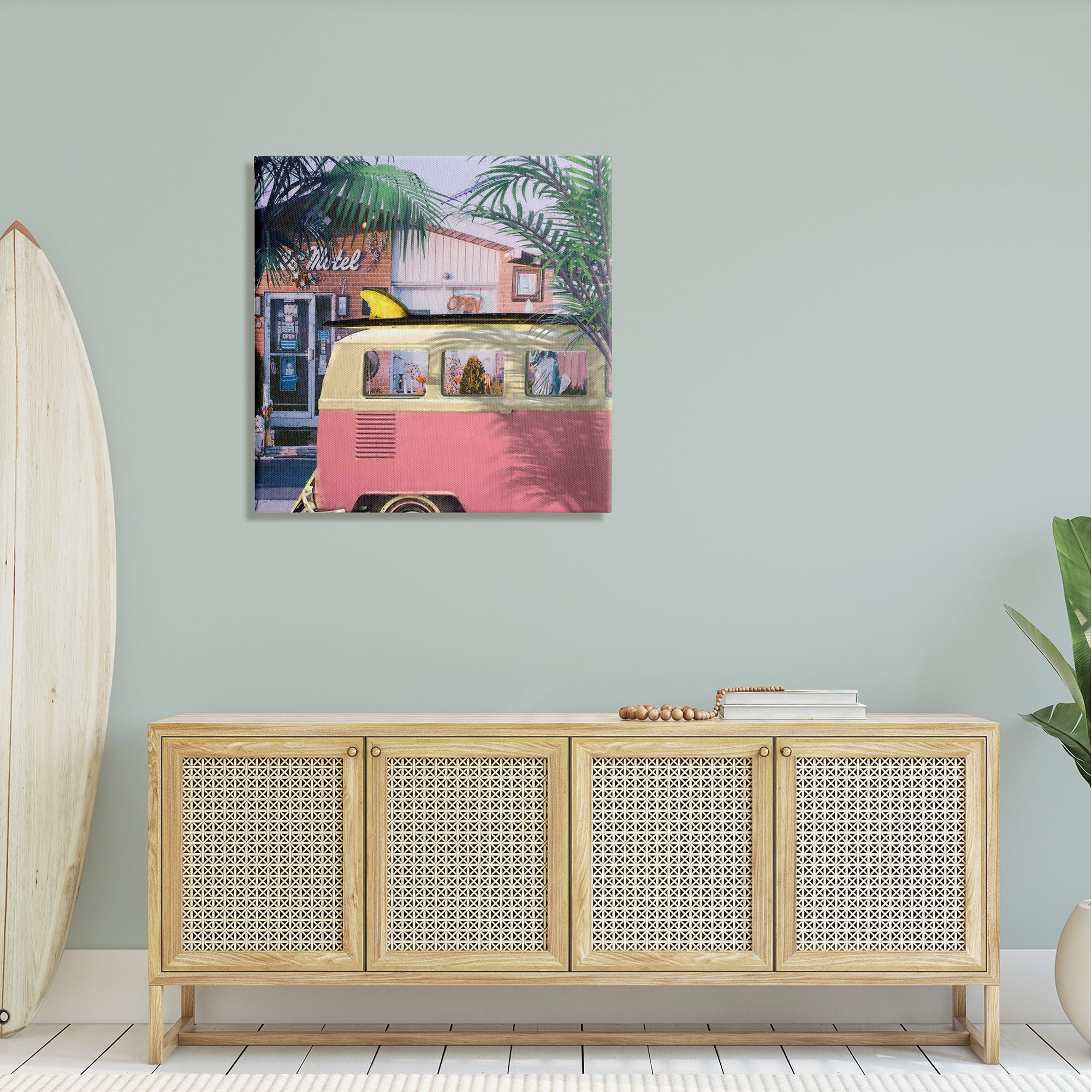 Stupell Retro Summer Palms Vacation Landscape Photography Gallery Wrapped Canvas Print Wall Art